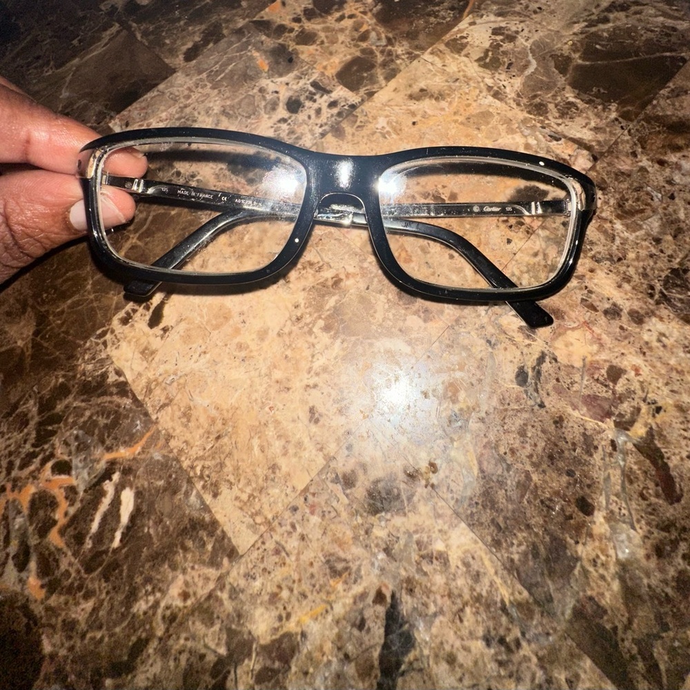 Cartier Classic Black/Siver Frame Glasses